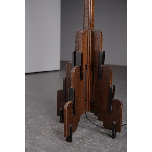 Brown Amsterdam School Standing Lamp, 1920s For Sale - Image 8 of 15