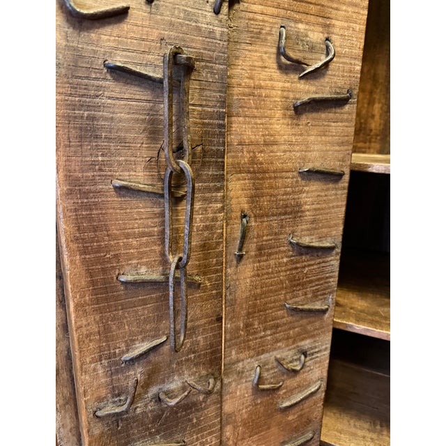 Vintage Indian Haveli Armoire With Antique Hand-Carved Mandala Doors For Sale - Image 11 of 18