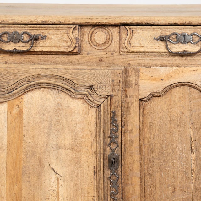 Wood Mid-19th Century French Bleached Oak Sideboard Buffet For Sale - Image 7 of 12