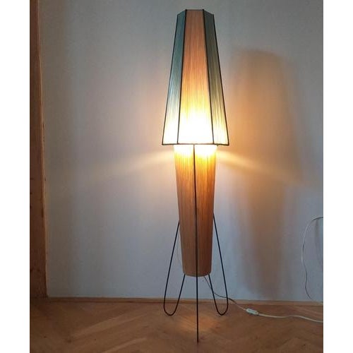 Mid-Century Modern German Rocket Floor Lamp in Metal and Straw, 1960 For Sale - Image 11 of 13