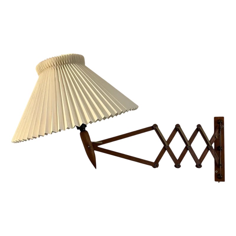 Mid-century Scissor Teak Wall Lamp By Kaare Klint For Le Klint, Denmark, 1960s