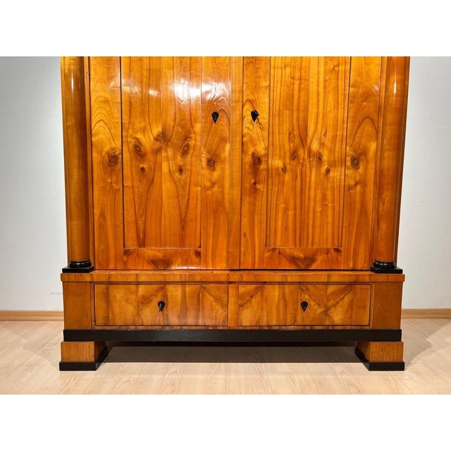 Large Biedermeier Armoire in Cherry, South Germany, 1820s For Sale - Image 9 of 18