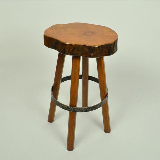 Bar Stools in Burr Wood, 1970s, Set of 3 For Sale - Image 18 of 18