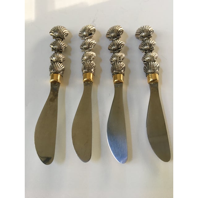 Arthur Court Cheese/Pate Shell Design Spreader Knives Set of 4 Chairish