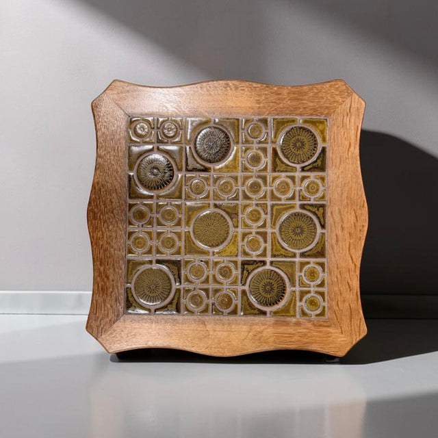 Danish Oak Tile-Top Side Table, Denmark, 1970s For Sale - Image 6 of 8