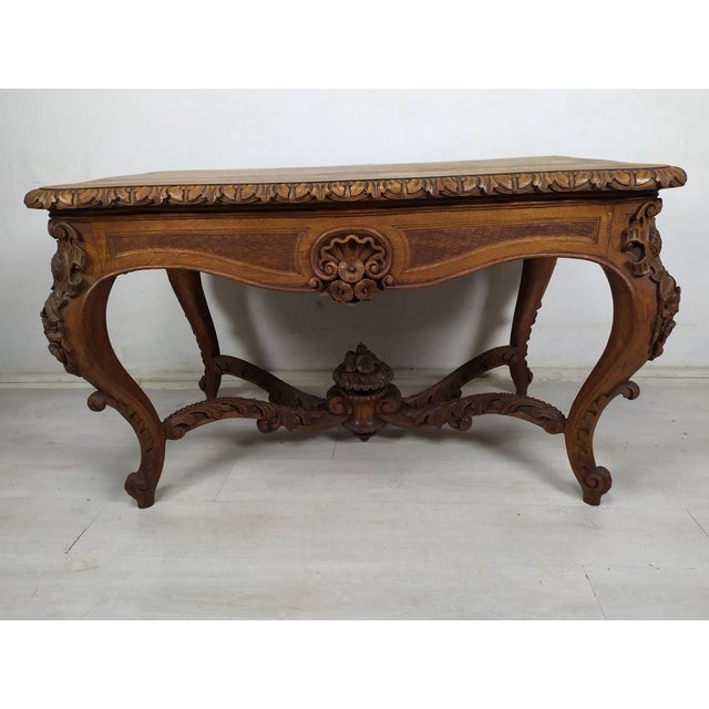 Louis XV Carved Oak Side Table For Sale - Image 4 of 18