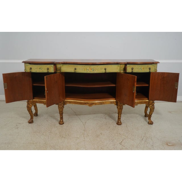 Vintage 19th Century English Paint Decorated Walnut Sideboard For Sale - Image 4 of 12