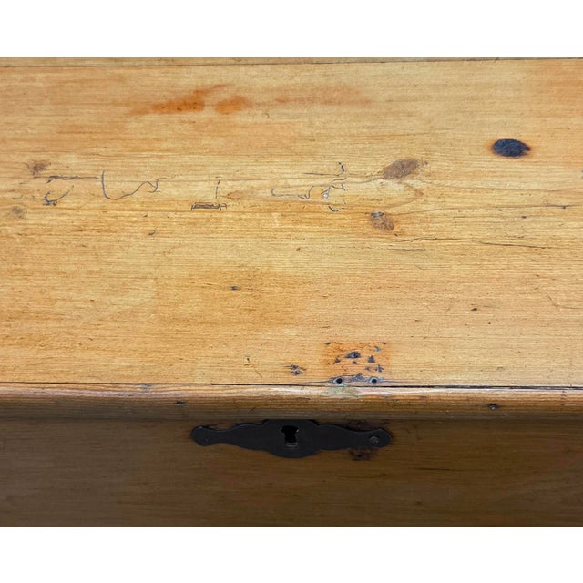 Brown Antique Circa 1900 German Natural Pine Blanket Chest For Sale - Image 8 of 15