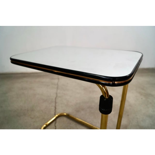 Brass 1980’s Hollywood Regency Art Deco Brass & Mirror Side Table For Sale - Image 8 of 12