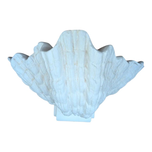 White Plaster Scallop Sconce by Dogfork Lamp Arts For Sale