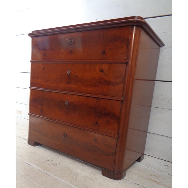 Bidermeier Chest of Drawers with Secretaire in Mahogany, Early 19th Century For Sale - Image 4 of 18