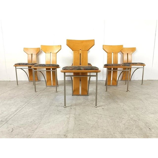 Postmodern Italian Dining Chairs, 1980s, Set of 6 For Sale - Image 6 of 9