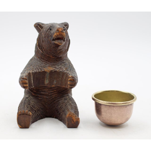 Late 19th Century Swiss Black Forest Seated Bear With Copper Bowl For Sale In Raleigh - Image 6 of 6