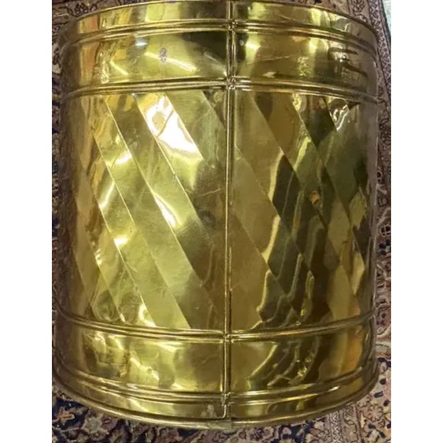 Mid Century Brass Planter, Decor, Signed For Sale - Image 4 of 6