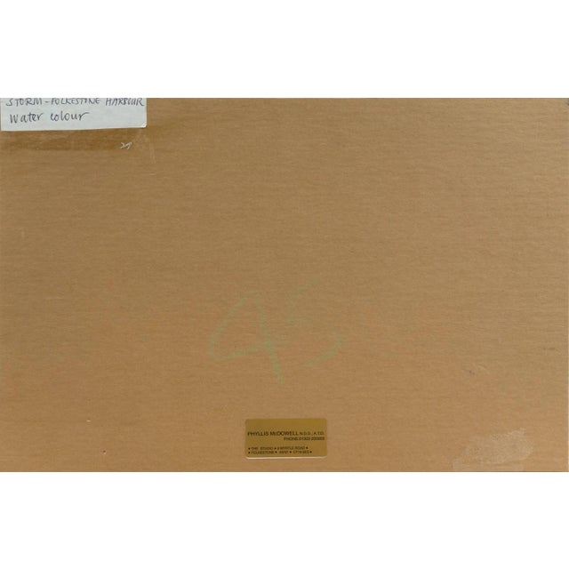 'Storm at Folkestone Harbor' by Phyllis McDowell, English Seascape, Kent For Sale - Image 10 of 11