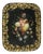 Napoleon III Painted Tray on Custom Art Deco Wrought Iron Stand For Sale