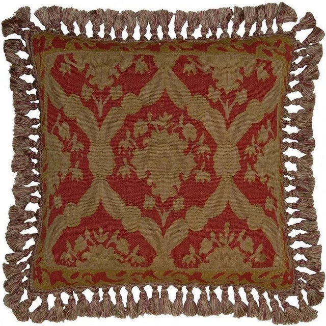 Contemporary Aubusson Flourishes Throw Pillow For Sale - Image 3 of 3