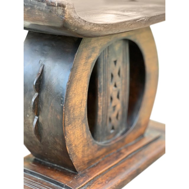 Mid 20th Century Mid 20th Century Vintage Hand-Carved Ashanti Stool For Sale - Image 5 of 13