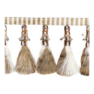 Sample - Schumacher Antony Tassel Trim in Natural & Ivory For Sale