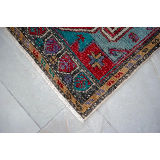 1960s Vintage Faded Rug Hand Knotted Small Rug Mat For Sale - Image 6 of 7