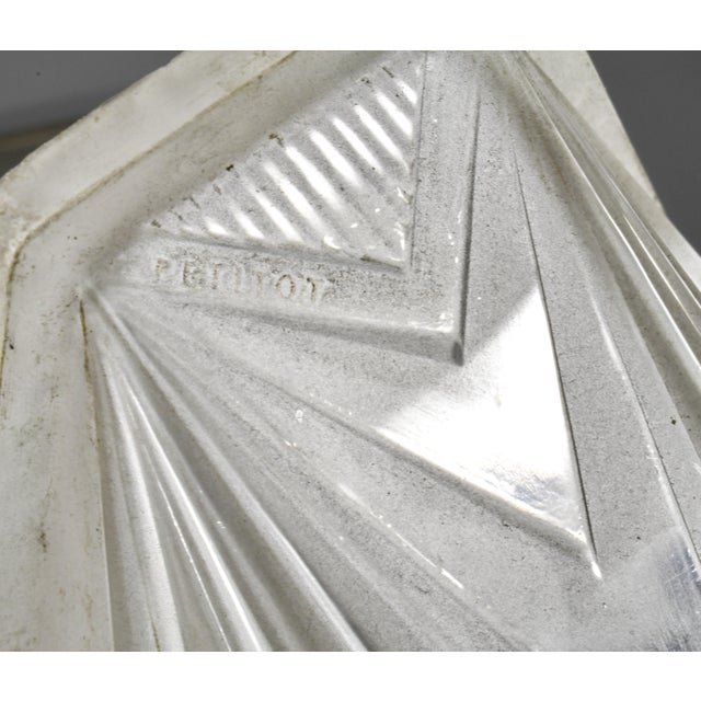 Pair of Petitot & Muller Freres French Art Deco Stepped Geometric Wall Sconces 1930s . 2 Pair Available For Sale - Image 10 of 12