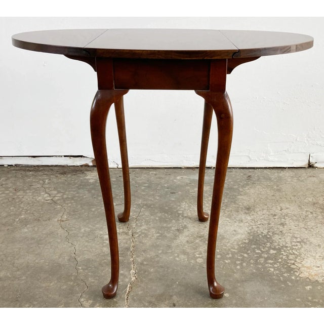Vintage Baker Queen Anne Style Drop Leaf Table For Sale - Image 9 of 12