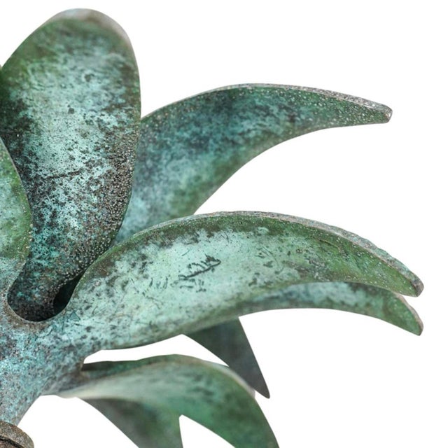 Hollywood Regency Vintage Brass and Iron Palm Tree Sconces For Sale - Image 3 of 7