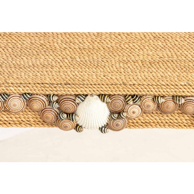 Tan Modern Seagrass and Shell Nesting Tables, 2 For Sale - Image 8 of 9
