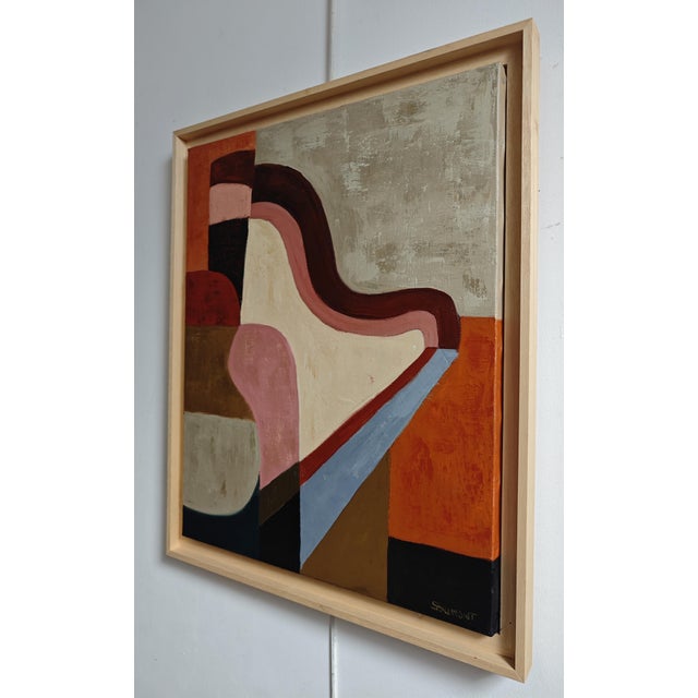 Contemporary Souvenir D’une Harmonie, Abstract Geometric Oil Painting Framed by Sophie Dumont For Sale - Image 3 of 8
