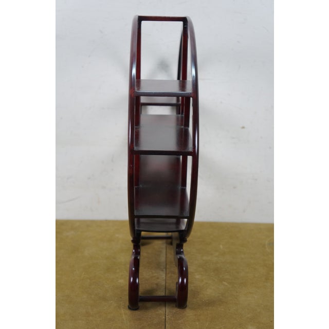 Wood 2 Chinese Chinoiserie Round Ming Style Tiered Display Stands Racks Shelf 19" For Sale - Image 7 of 13