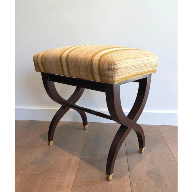 Wood Neoclassical Style Wooden Stool, circa 1940 For Sale - Image 7 of 13