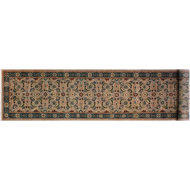 Ziegler 1990's Gray/Green Wool Runner Rug- 2'11'' X 14'9'' For Sale - Image 9 of 10