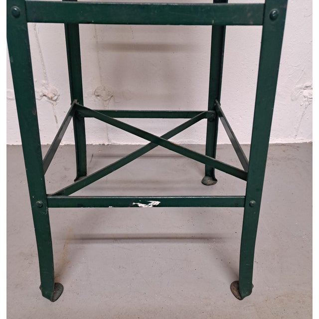 1930s Vintage Angle Steel Factory Stool For Sale - Image 5 of 12