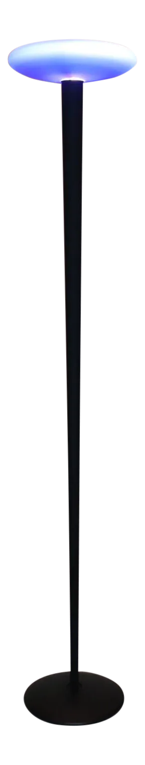 Mid-Century Modern Floor Lamp With Blue Murano Glass