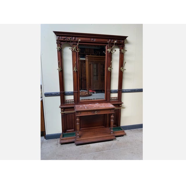 Antique Art Nouveau Walnut Wardrobe, 1900 For Sale - Image 3 of 11