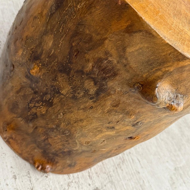 Brown Mid 20th Century Skinny Golden Brown Reclaimed Tree Trunk Side Pedestal Table For Sale - Image 8 of 8