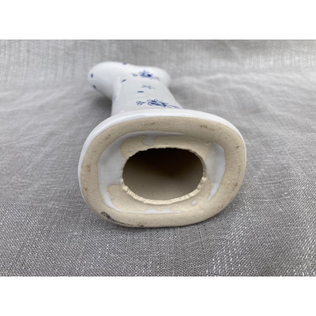 White 1980s Vintage Hand Painted Blue and White Porcelain Hand Form For Sale - Image 8 of 10