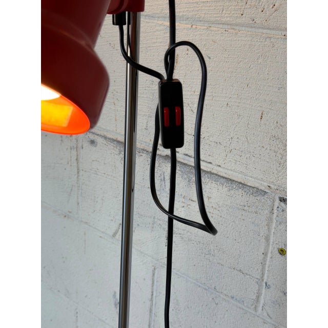 Metal Red Metal Dual Shade Floor Lamp Mid-Century Modern 1970s For Sale - Image 7 of 11