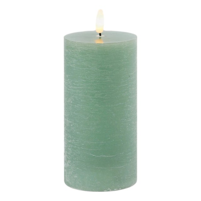 FIA Wick Green Pillar Candle (Set of 2) For Sale