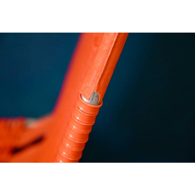 Folding Deck Chair in Aluminum and Orange PVC by Kurz, 1960s For Sale - Image 17 of 18