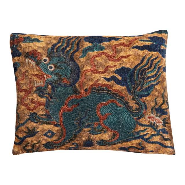 Dragon Velvet Pillow 12"x16" For Sale