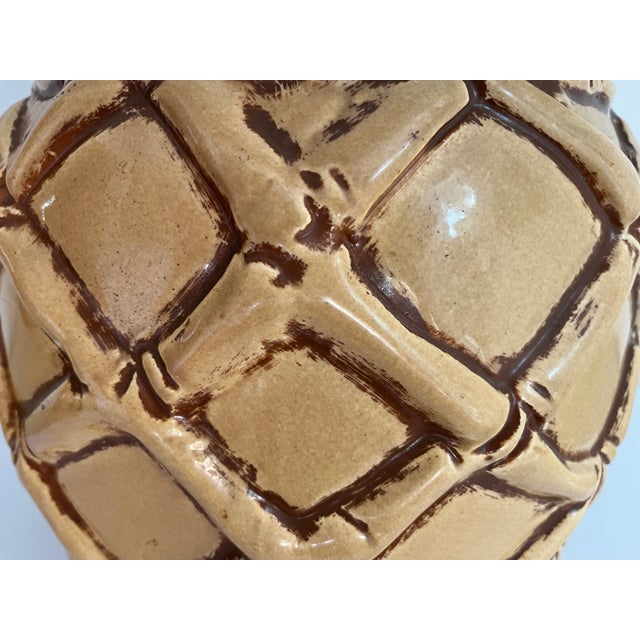 Sand 1960s Ceramic Bamboo Jar Lamp & Shade For Sale - Image 8 of 11