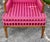 Hollywood Regency Bergere Armchair Hollywood Regency Style Pink Magenta Striped Satin Accent Chair For Sale - Image 3 of 14