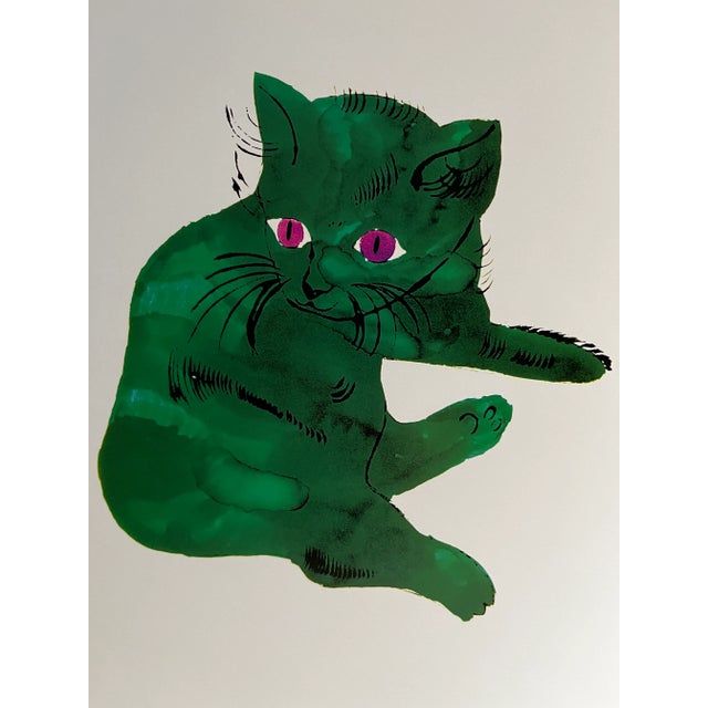 Contemporary 2003 After Andy Warhol Untitled Green Cat Print For Sale - Image 3 of 4