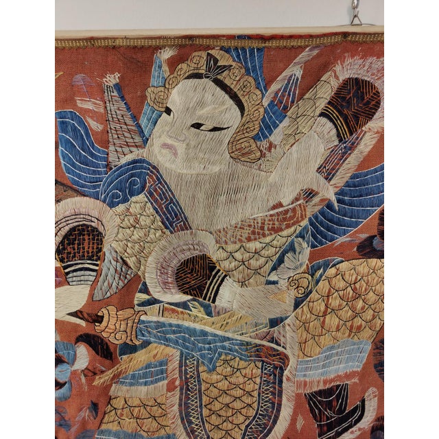 Chinese Tapestry Embroidered in Silk, 1890-1910 For Sale - Image 13 of 18