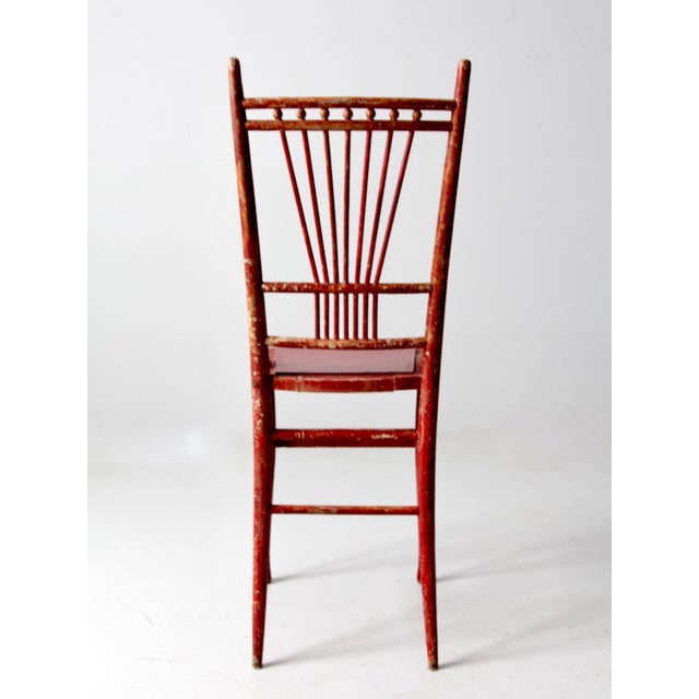 Antique Tall Spindle Back Chair For Sale - Image 9 of 12