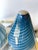 Mid-Century Modern Space Age Blue spiral cone and metal pair of table or bedside lamps, Original La Murrina stamp. Famous...