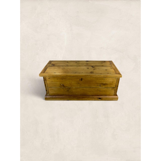 Wood Early 20th Century English Pine Antique Blanket Chest For Sale - Image 7 of 8