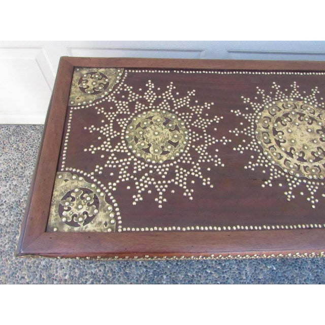 English Antique Brass Adorned Zanzibar Trunk For Sale - Image 3 of 18