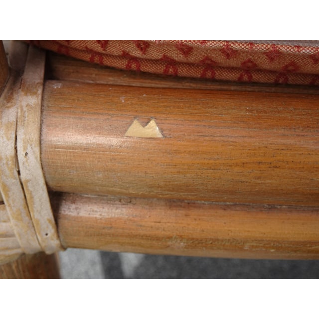 Vintage McGuire Mid Century Target Back Bamboo Arm Chair ~Dining Chair W Leather For Sale - Image 10 of 12